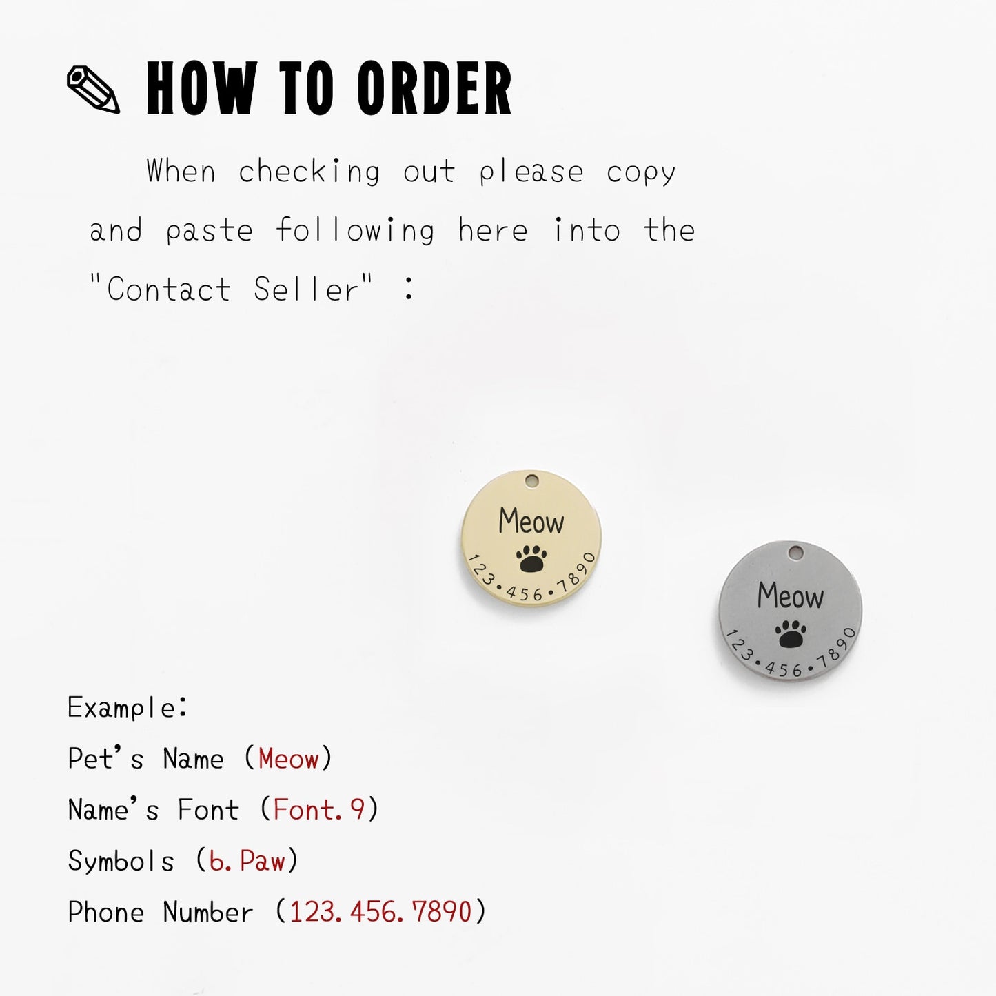 Personalized Pet Cat Dog ID Tag Collar Accessories MW001 Custom Engraved Necklace Chain Charm Supplies For Dog Tag Name Products